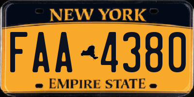 NY license plate FAA4380