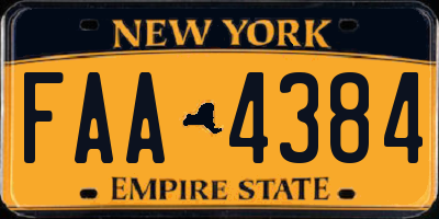 NY license plate FAA4384
