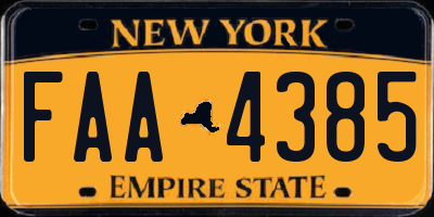 NY license plate FAA4385