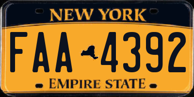 NY license plate FAA4392