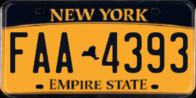 NY license plate FAA4393