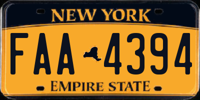NY license plate FAA4394
