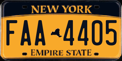 NY license plate FAA4405