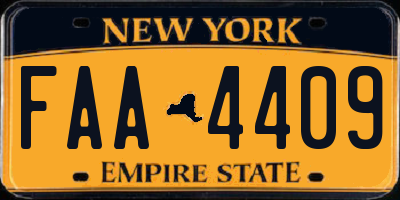 NY license plate FAA4409