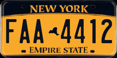 NY license plate FAA4412