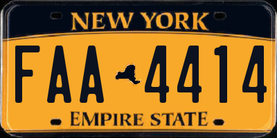 NY license plate FAA4414