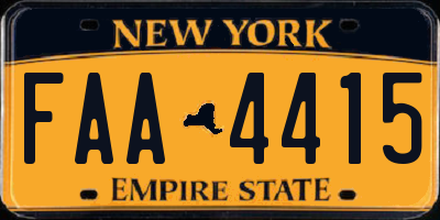 NY license plate FAA4415