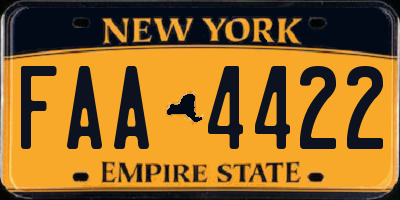 NY license plate FAA4422