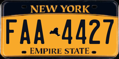 NY license plate FAA4427