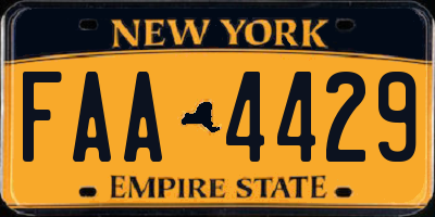 NY license plate FAA4429