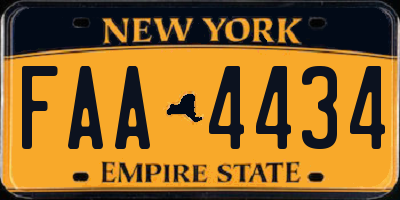 NY license plate FAA4434