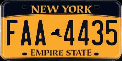 NY license plate FAA4435