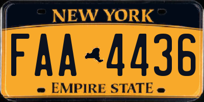 NY license plate FAA4436