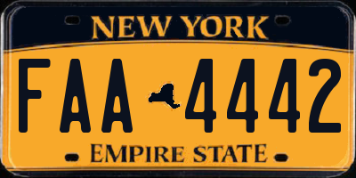 NY license plate FAA4442