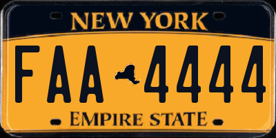 NY license plate FAA4444