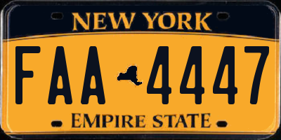 NY license plate FAA4447