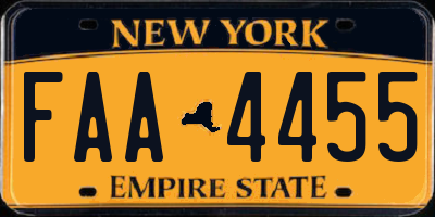 NY license plate FAA4455