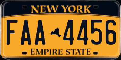 NY license plate FAA4456