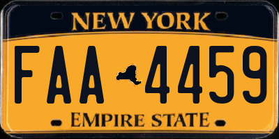 NY license plate FAA4459