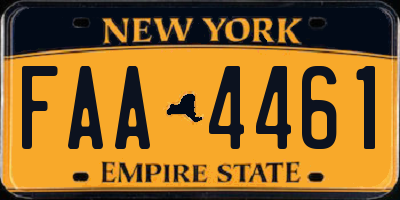 NY license plate FAA4461