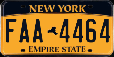 NY license plate FAA4464