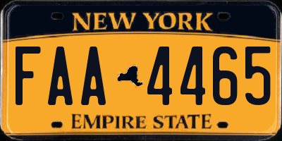 NY license plate FAA4465