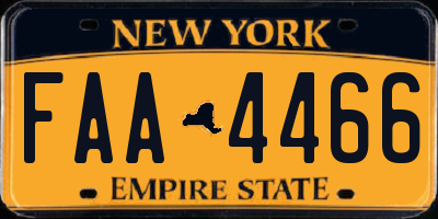 NY license plate FAA4466