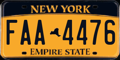 NY license plate FAA4476