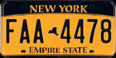 NY license plate FAA4478