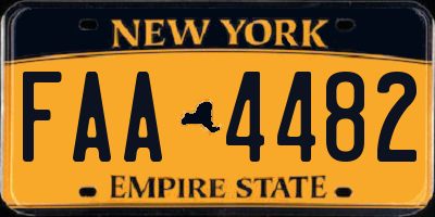 NY license plate FAA4482