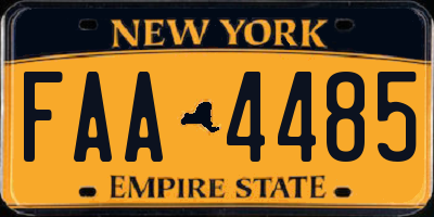 NY license plate FAA4485