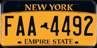 NY license plate FAA4492