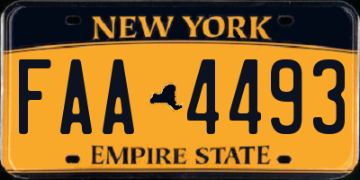 NY license plate FAA4493
