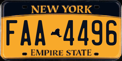 NY license plate FAA4496