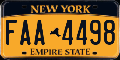 NY license plate FAA4498