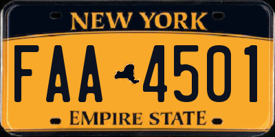 NY license plate FAA4501