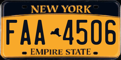 NY license plate FAA4506