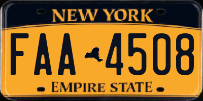 NY license plate FAA4508