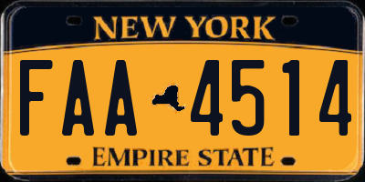 NY license plate FAA4514