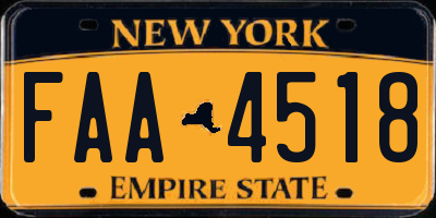 NY license plate FAA4518