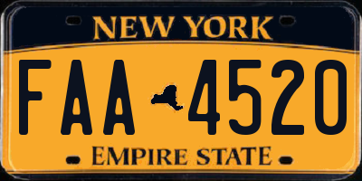 NY license plate FAA4520