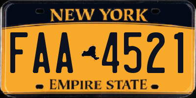 NY license plate FAA4521