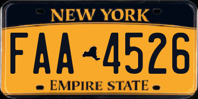 NY license plate FAA4526