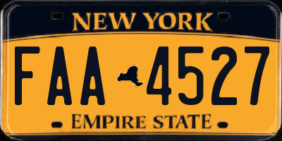 NY license plate FAA4527