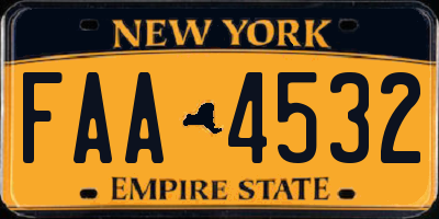 NY license plate FAA4532