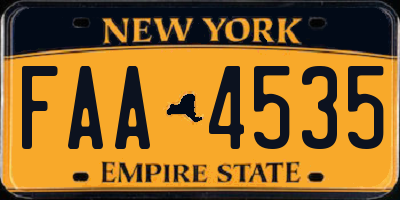 NY license plate FAA4535