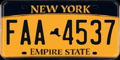 NY license plate FAA4537