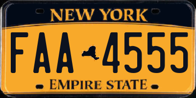 NY license plate FAA4555