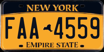 NY license plate FAA4559