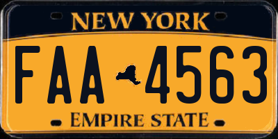 NY license plate FAA4563
